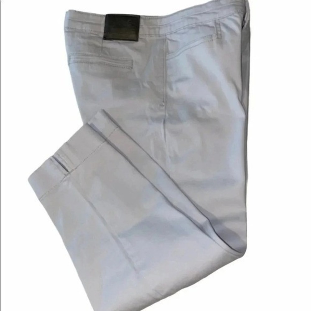 Anne Klein Slim Capri Pants 6 Light Lavender Gray Mid Rise Stretch Cropped Leg